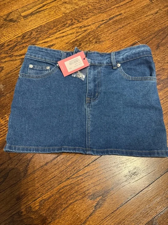 Edikted Women’s Blue Denim Mini Skirt - Picture 1 of 2